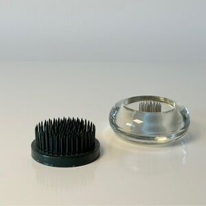 Pair of Kenzan Flower Frogs Ikebana Flower Arranging  Heavy Metal Spikes Vintage